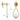 Diagram of modern gold wall light dimensions with labeled measurements