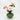Green glass gourd vase with pink peony flower arrangement