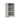 Grey triangle cabinet open with two adjustable shelves