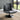 Industrial black leather swivel chair in modern living room