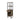Industrial oak wine rack tower with drawer open showing internal storage