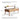 Lift top coffee table with measured dimensions highlighted