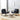 Pair of black leather accent chairs around coffee table in living room