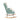 Side profile of accent rocking chair showing padded armrests and fabric details