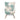 Frontal view of patchwork rocking chair with modern high back design
