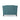 Rear view of teal fabric loveseat with smooth back and subtle curve