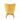 Rear-facing view of yellow accent chair with wood legs and tall back
