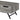 Zoomed-in view of gray oak side panel and black V-shaped legs on the coffee table