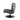 Side profile of industrial black leather accent chair