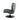 Side profile of industrial black leather accent chair