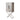 Silver accent cabinet with patterned PU finish and chrome X-base