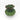 Top down view showing ruffled red edge of green vase