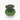 Top down view showing ruffled red edge of green vase