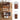 Top-down view showing full vanity and stool storage with measurement overlay