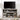 TV stand with all doors open, showing deep storage compartments and decorative items.