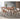 Walnut dining chairs with white boucle backrests around rectangular table