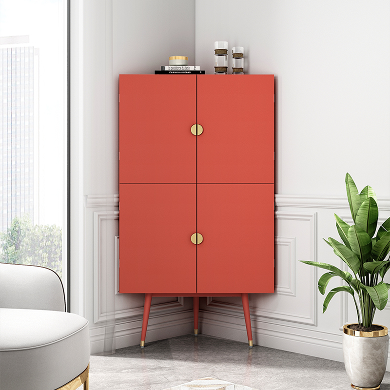 Intresting Looking Rounded Triangular Cupboard Modern Minimalist Triangle Cabinet with 4 Doors – CharmyDecor