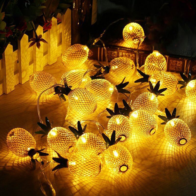 Apple String Light Gold Pineapple Solar LED String Lights - Metal Art Decor – CharmyDecor