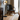 Contemporary Black Glass Shaded Floor Lamp