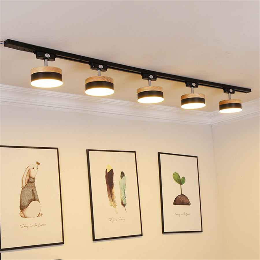 Sleek LED Track Light with Modern Wooden Design – CharmyDecor