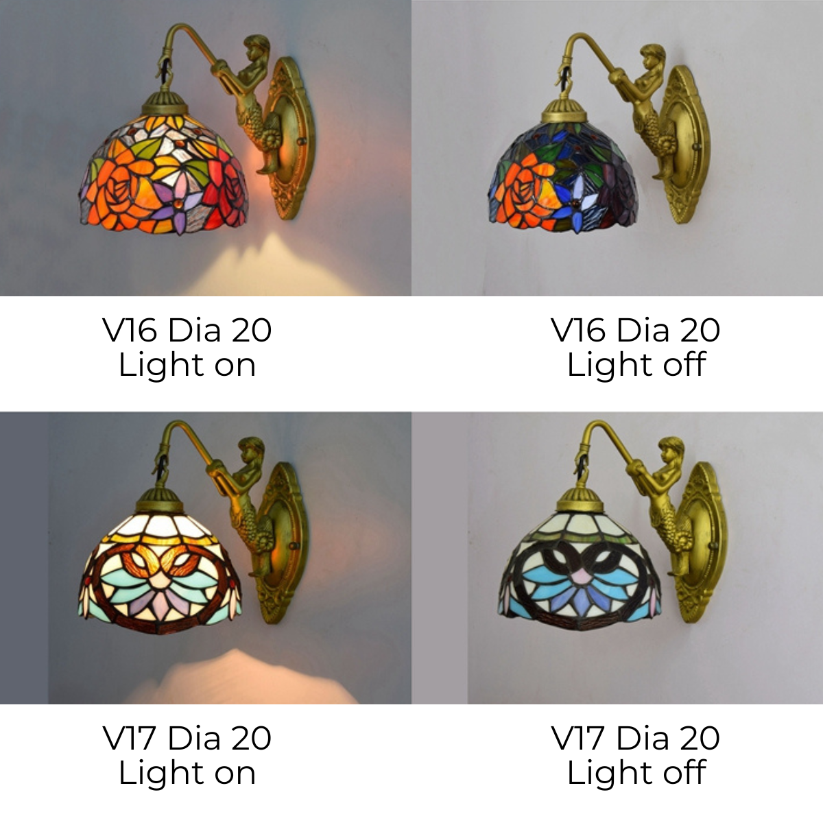 Retro Handmade Stained Glass Wall Light CharmyDecor CharmyDecor