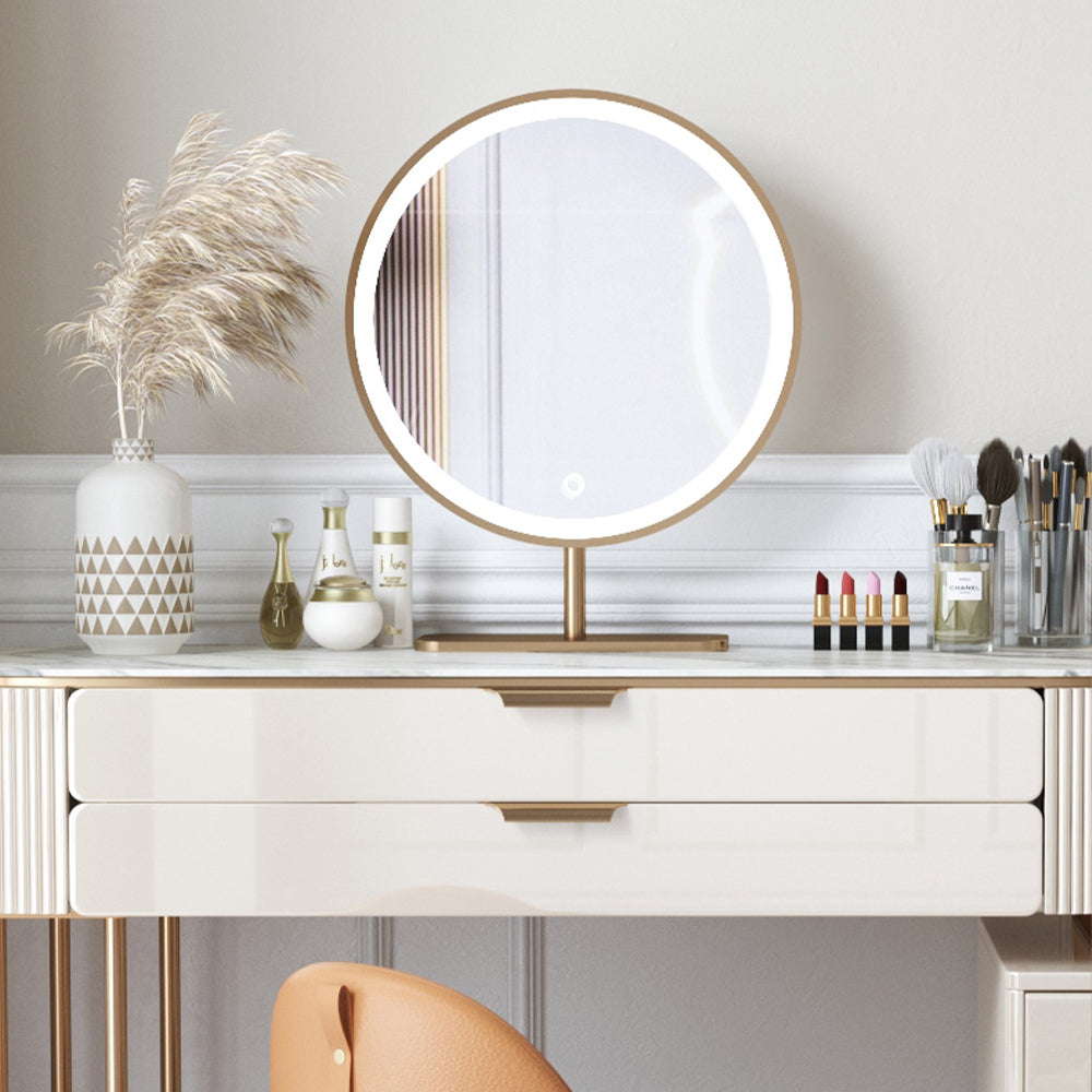 Modern Beige L-Shaped Makeup Vanity Set - CharmyDecor - CharmyDecor
