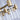 Contemporary Glass Chandelier in Brass