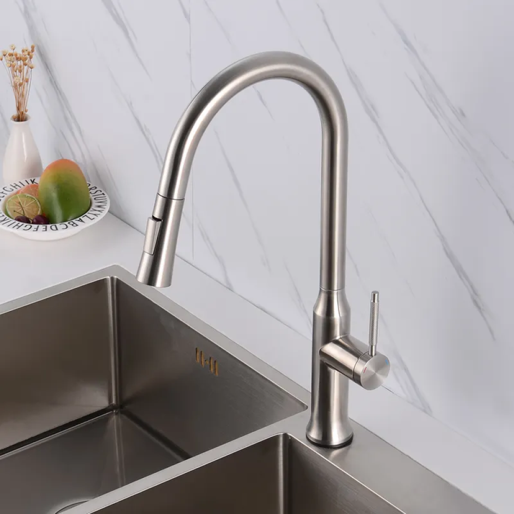 Stainless Steel Touch Kitchen Faucet with Pull Sprayer – CharmyDecor