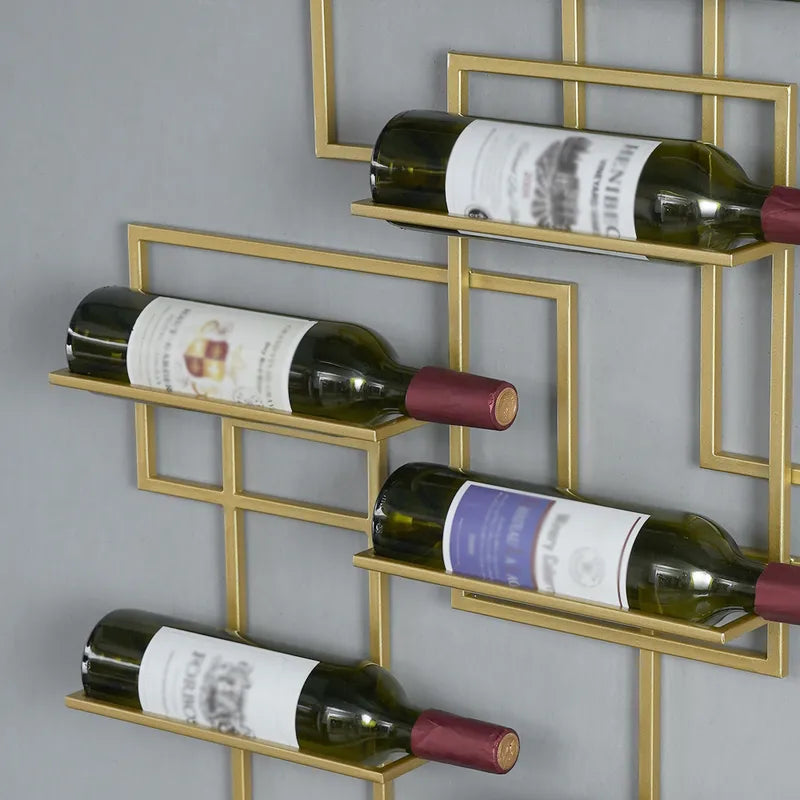 Wall wine rack gold hot sale
