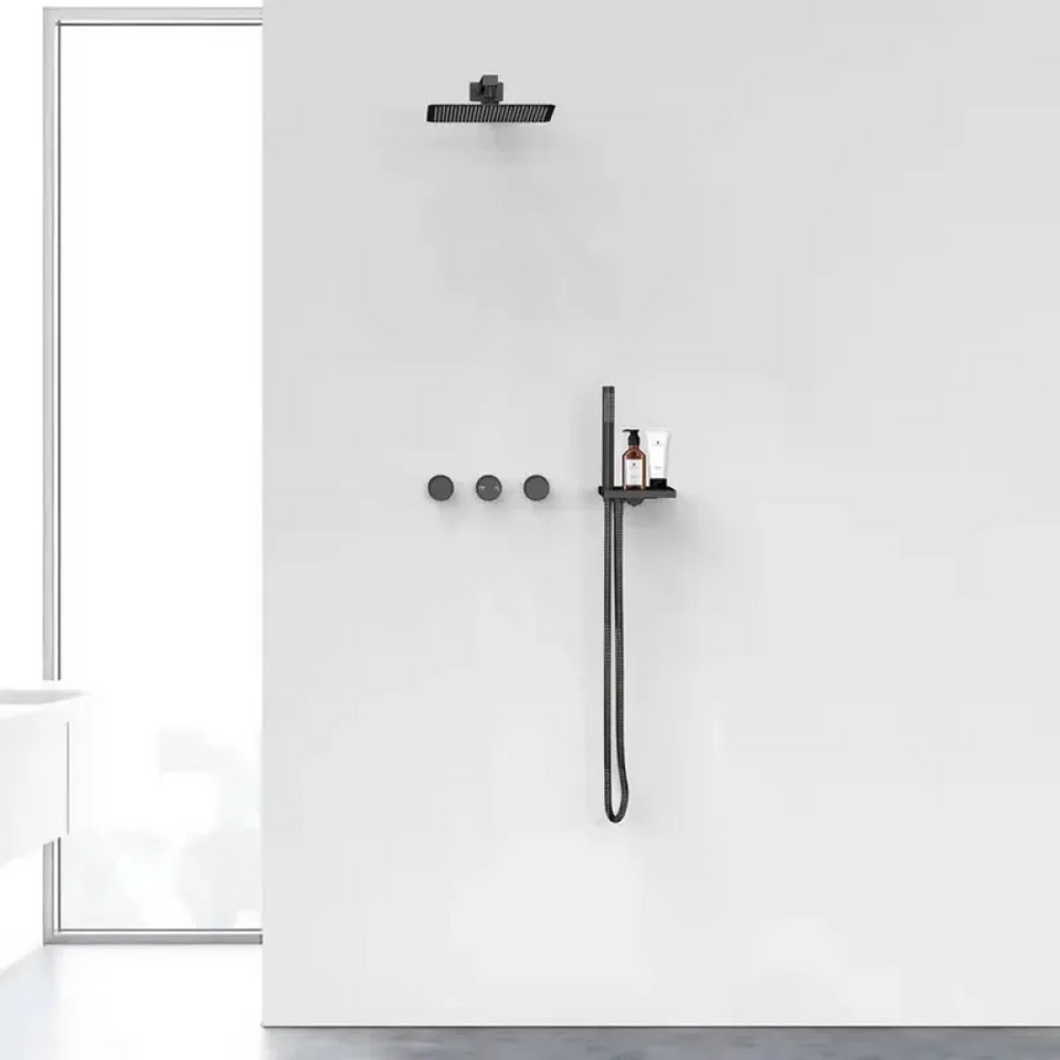 Brushed Gold Round Rainfall Shower System CharmyDecor