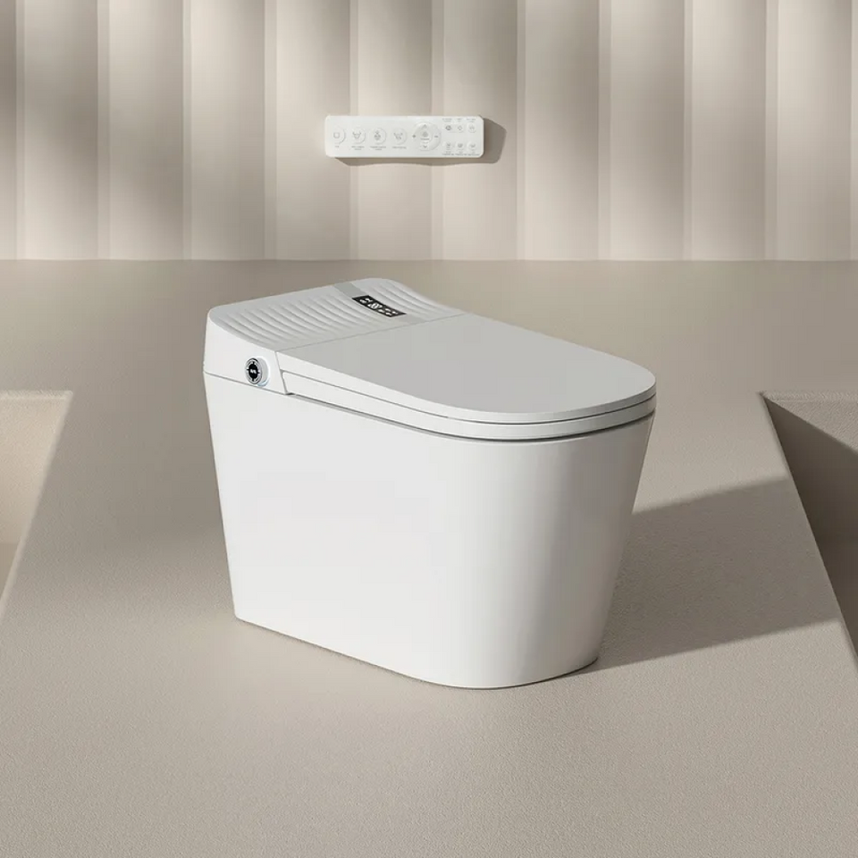 White Smart Toilet with Automatic Cover & Remote Control – CharmyDecor
