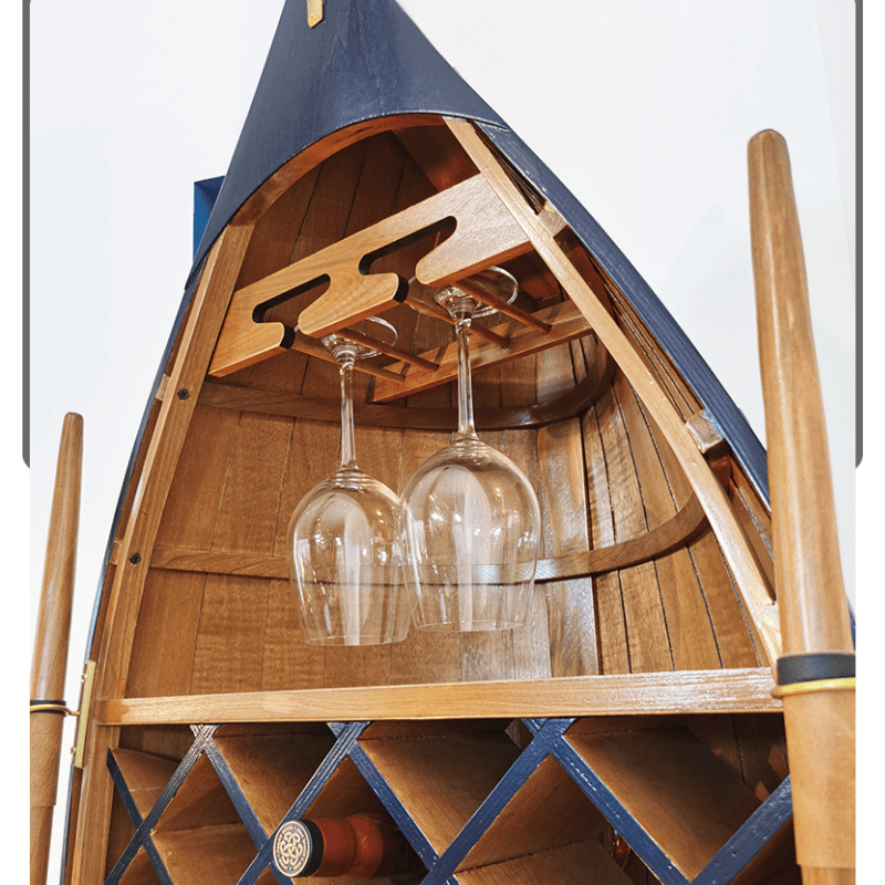 Nautical Wine Racks Boat Shaped Wooden Wine Rack and Bookshelf - CharmyDecor- CharmyDecor