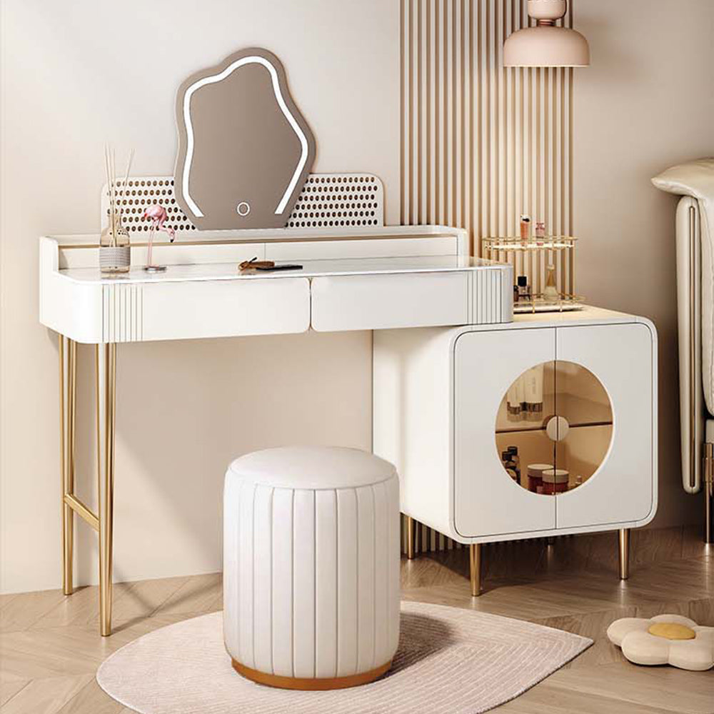 Modern White Solid Wood Makeup Vanity - CharmyDecor - CharmyDecor