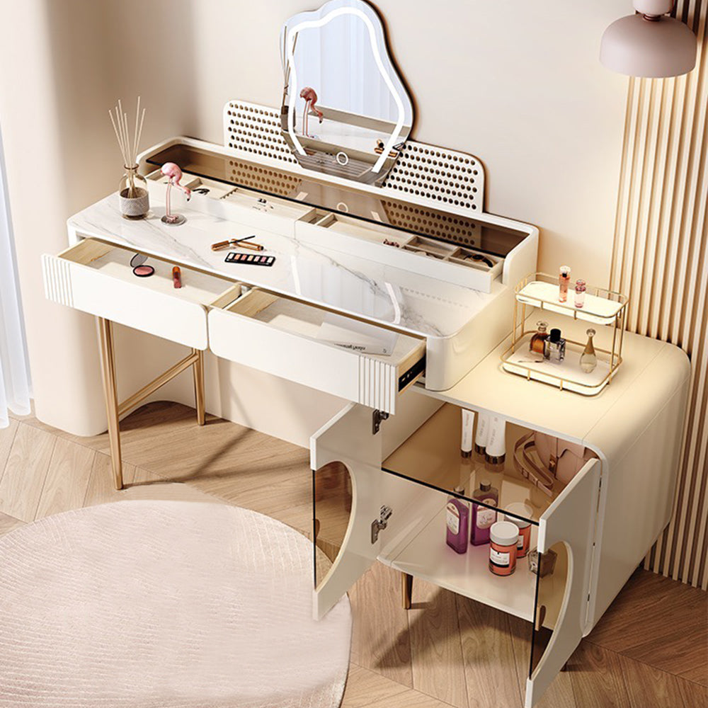 Modern White Solid Wood Makeup Vanity - CharmyDecor - CharmyDecor