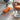 Orange Velvet Ottoman Bench