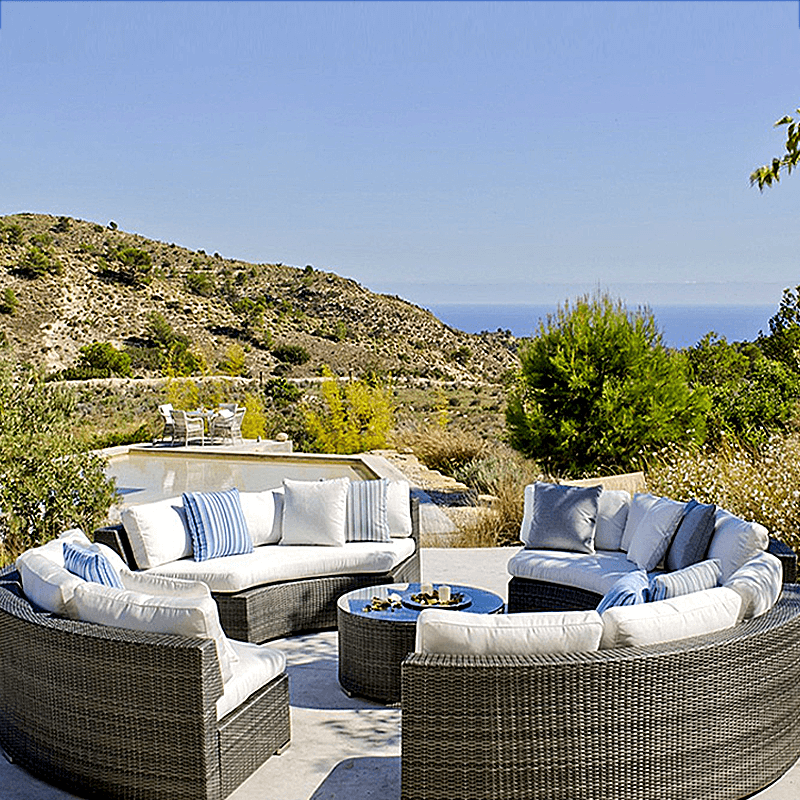 Circular Outdoor Wicker Sectional Sofa CharmyDecor