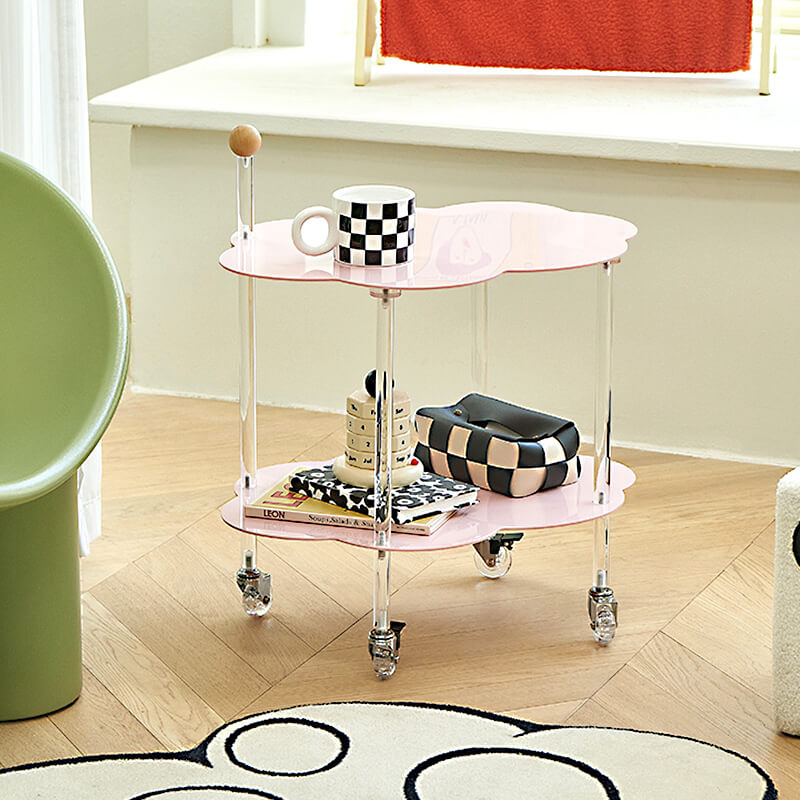 Cloud Acrylic Rolling Cart with Wheels - Modern Design – CharmyDecor