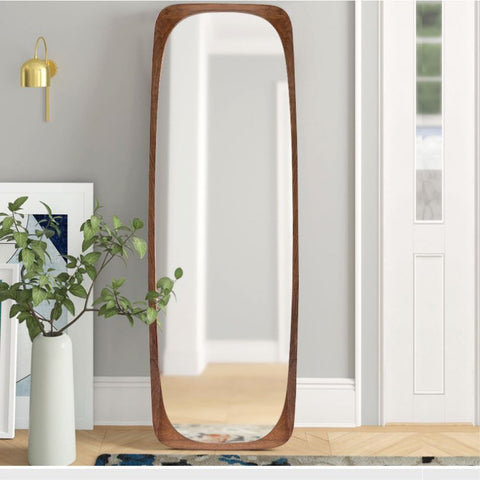 Contemporary Wooden Frame Floor Mirror