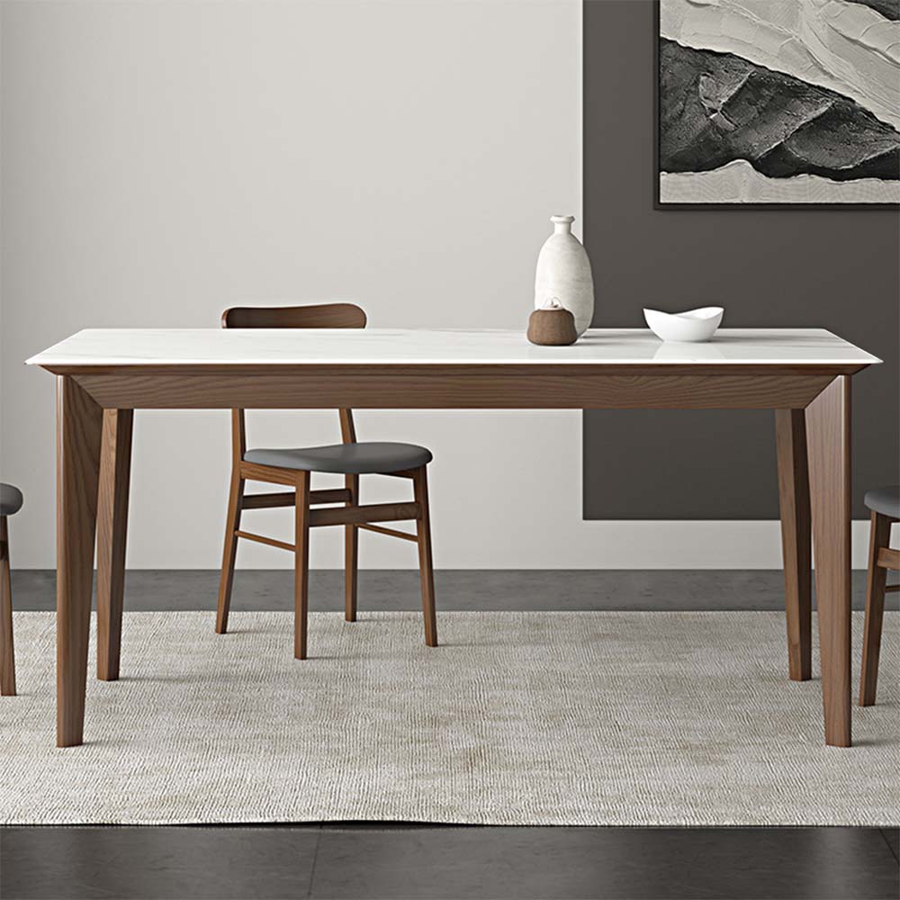 71" Mid Century Modern Dining Table with Walnut Legs – CharmyDecor