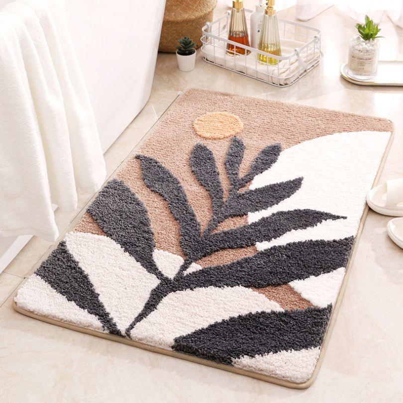 Leaf Pattern Decorative Soft Shower Rug - Bathroom Mat – CharmyDecor