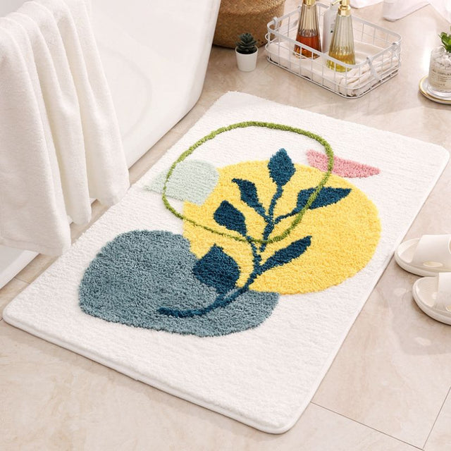 Leaf Pattern Decorative Soft Shower Rug - Bathroom Mat – CharmyDecor