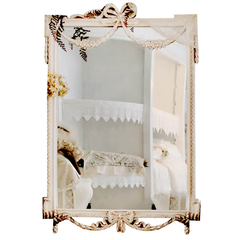 French Bow-Knot Carved Wall Mirror- CharmyDecor
