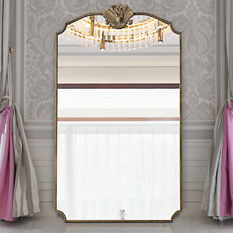 Antique Carved French Style Floor Mirror