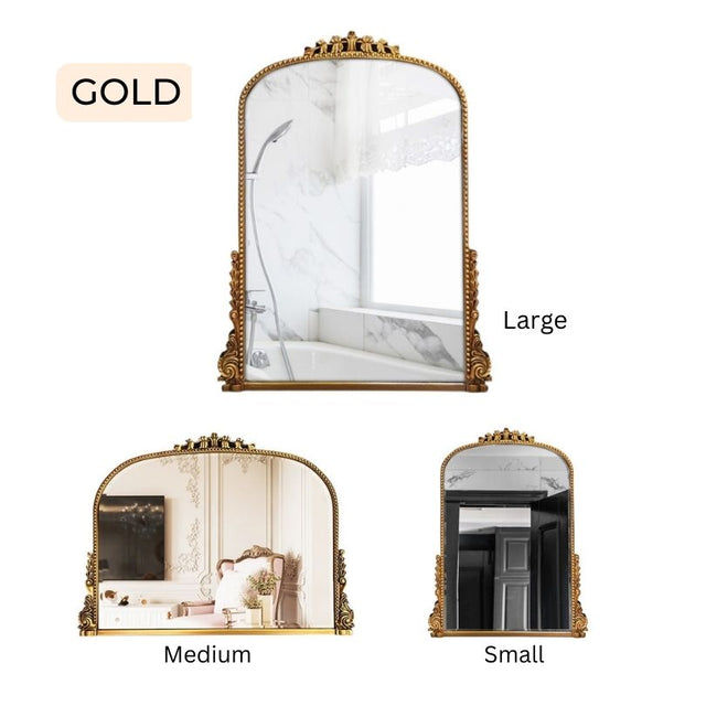 Grand Victorian Bathroom Wall Mirror Gold / Small CharmyDecor