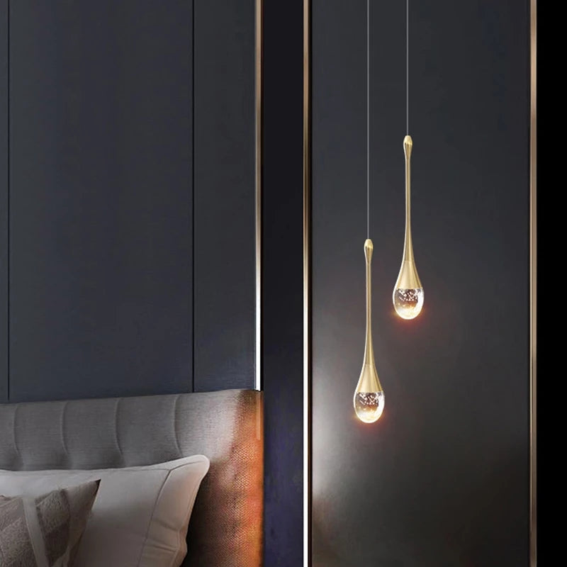 Post-Modern Crystal Glass Water Drop Pendant Light Fixture – CharmyDecor