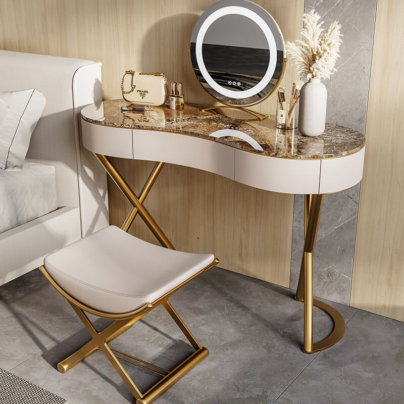 Elegant Gold Slate Vanity Table Set: Luxury Design CharmyDecor Elegant Gold Slate Vanity Table Set: Luxury Design CharmyDecor