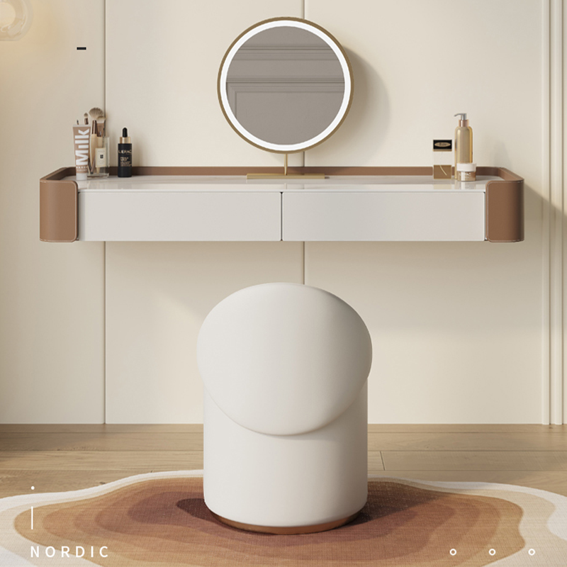 Minimalist White Floating Dressing Table / Vanity Shelf 