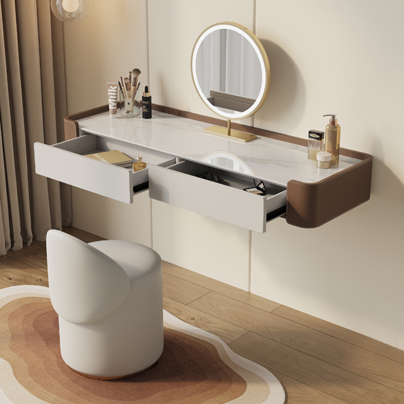 Minimalist White Floating Dressing Table CharmyDecor