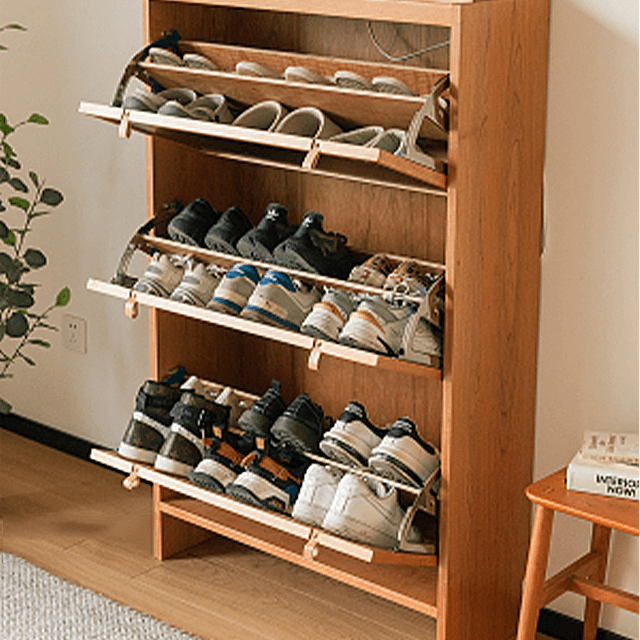 Shoe Cabinet, Rattan Shoe Rack Organizer, 6 Tiers 24-30 Pairs Heavy Duty  Shoe Storage Cabinet with Doors for Entryway - On Sale - Bed Bath & Beyond  - 37006927