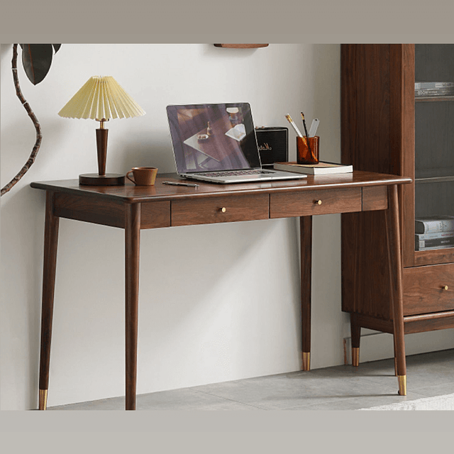 Modern Black Walnut Writing Desk - CharmyDecor